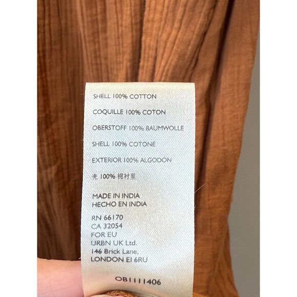 Free People I'm The One Embroidered Maxi Dress Women's Size Large Brown Boho - Picture 9 of 11